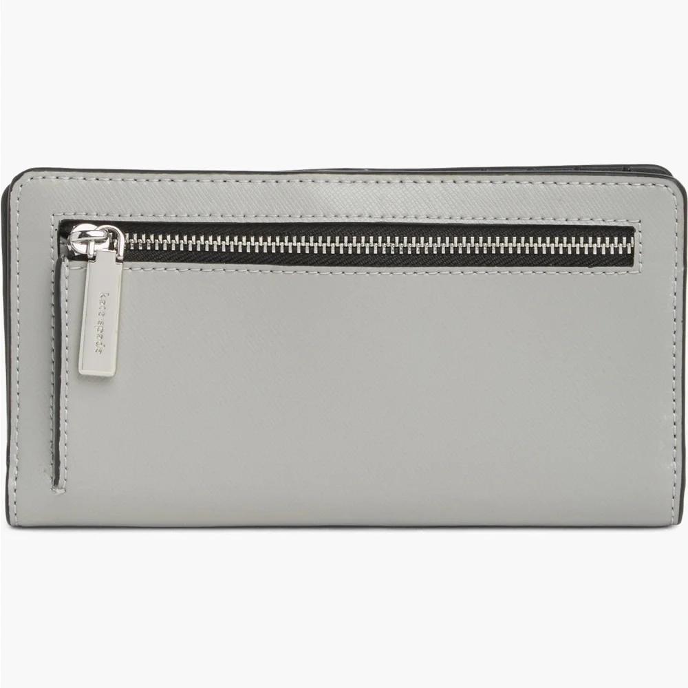 Kate Spade New York Staci Large Slim Bifold Wallet in Nimbus Grey Multi NWT